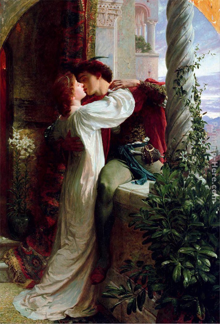 Romeo and Juliet cropped painting - Frank Dicksee Romeo and Juliet cropped art painting